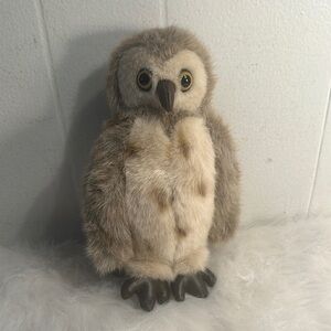 Vintage 1990's Gund Classic Pooh Owl Plush Stuffed Animal Clean leather accents